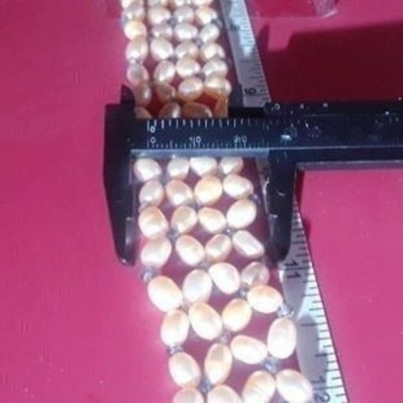 Handmade Peach Pearl Iolite Choker Z527 - Picture 5 of 5